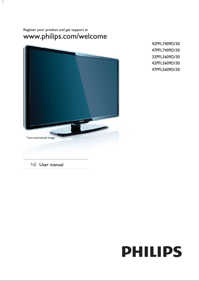 First page image of the manual for 32PFL5609D