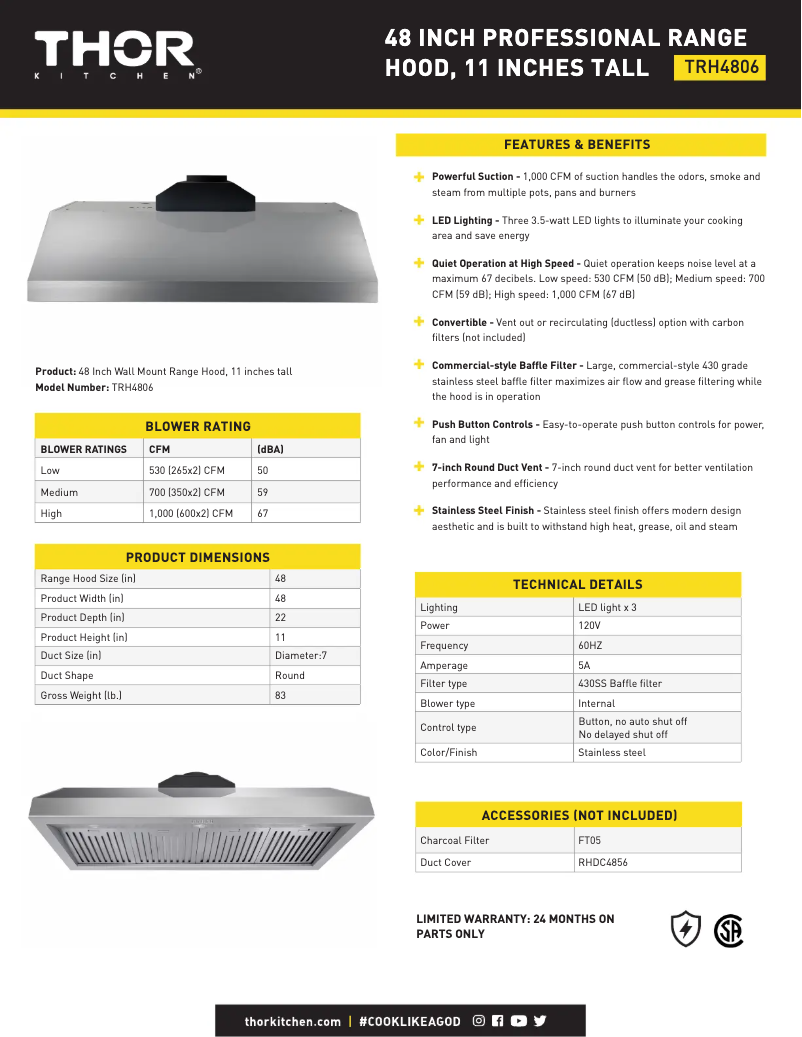 First page image of the manual for TRH4806