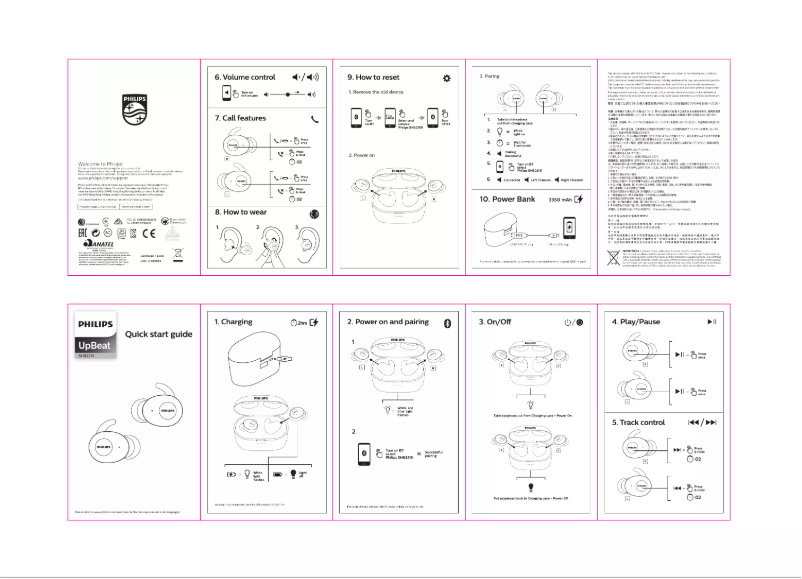 Page 1 of the manual Quick Start Guide Philips UpBeat SHB2505