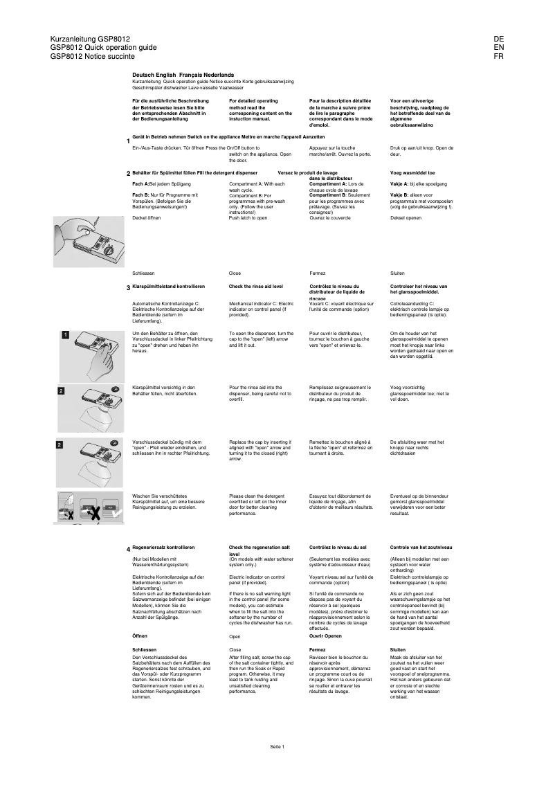 Page 1 of the manual User Manual Exquisit GSP 8009