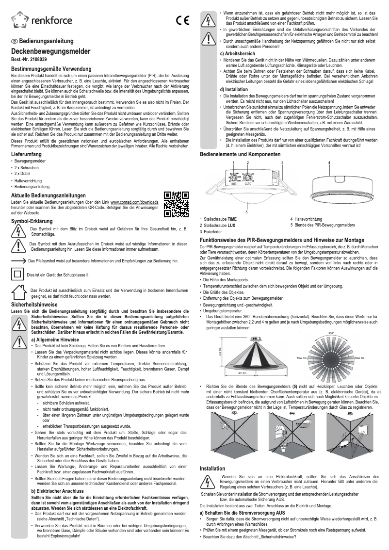 Page 1 of the manual User Manual Renkforce RF-4216078