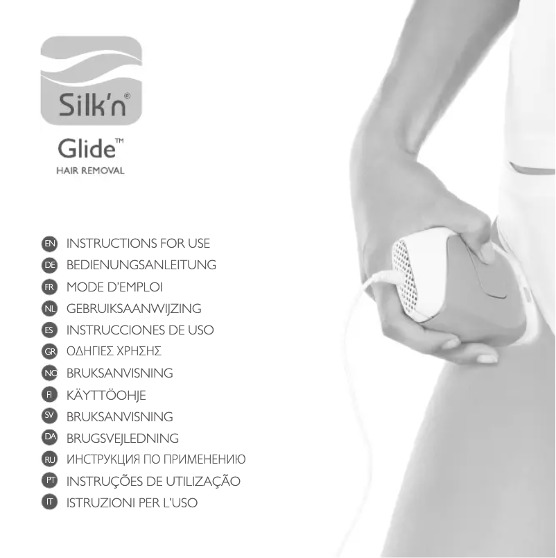 Page 1 de la notice Manuel utilisateur Silk'n Glide Unisex 200K