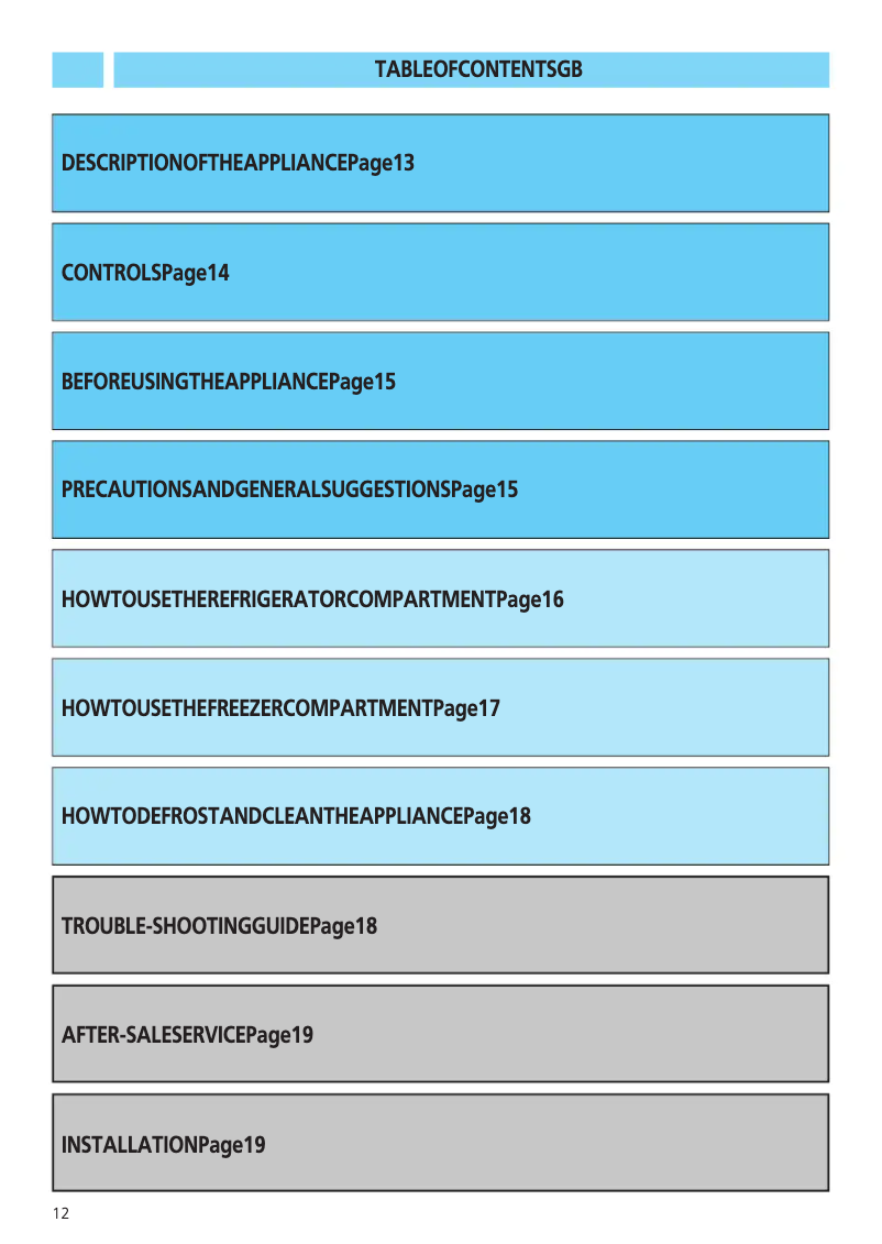 First page image of the manual for KRIC 2256/2 L CH