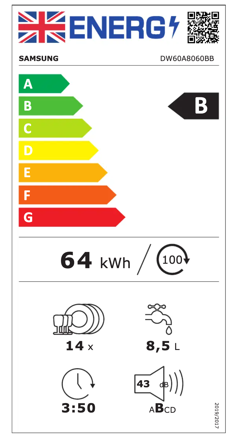 First page image of the manual for DW60A8060BB