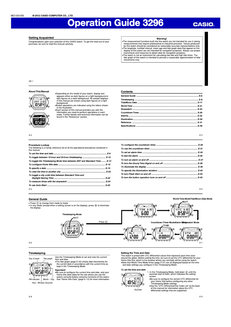Page 1 of the manual User Manual Casio Baby-G BLX-570-7ER