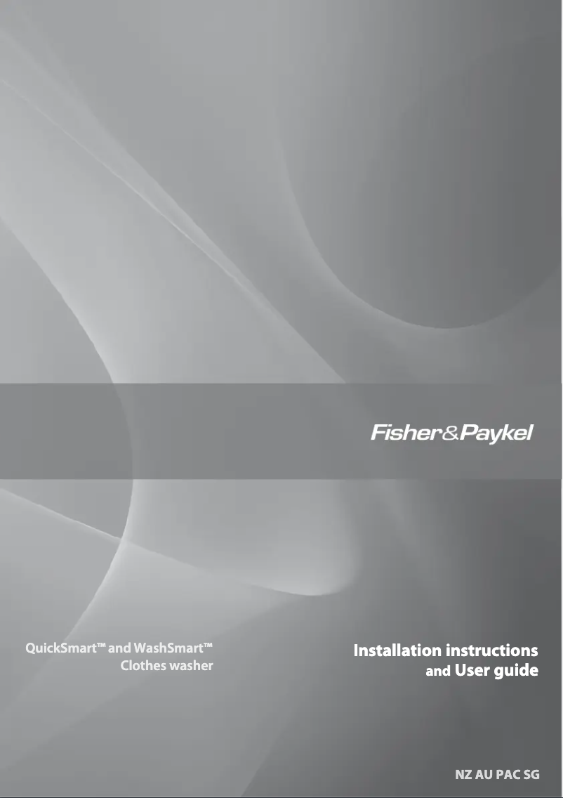 Page 1 of the manual User Manual Fisher & Paykel WA60T56GW1 QuickSmart