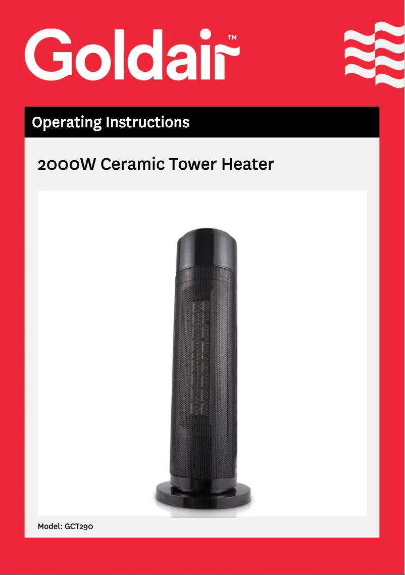 First page image of the manual for GCT290