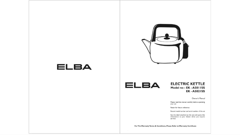 Page 1 of the manual User Manual Elba EK-A5021(SS)