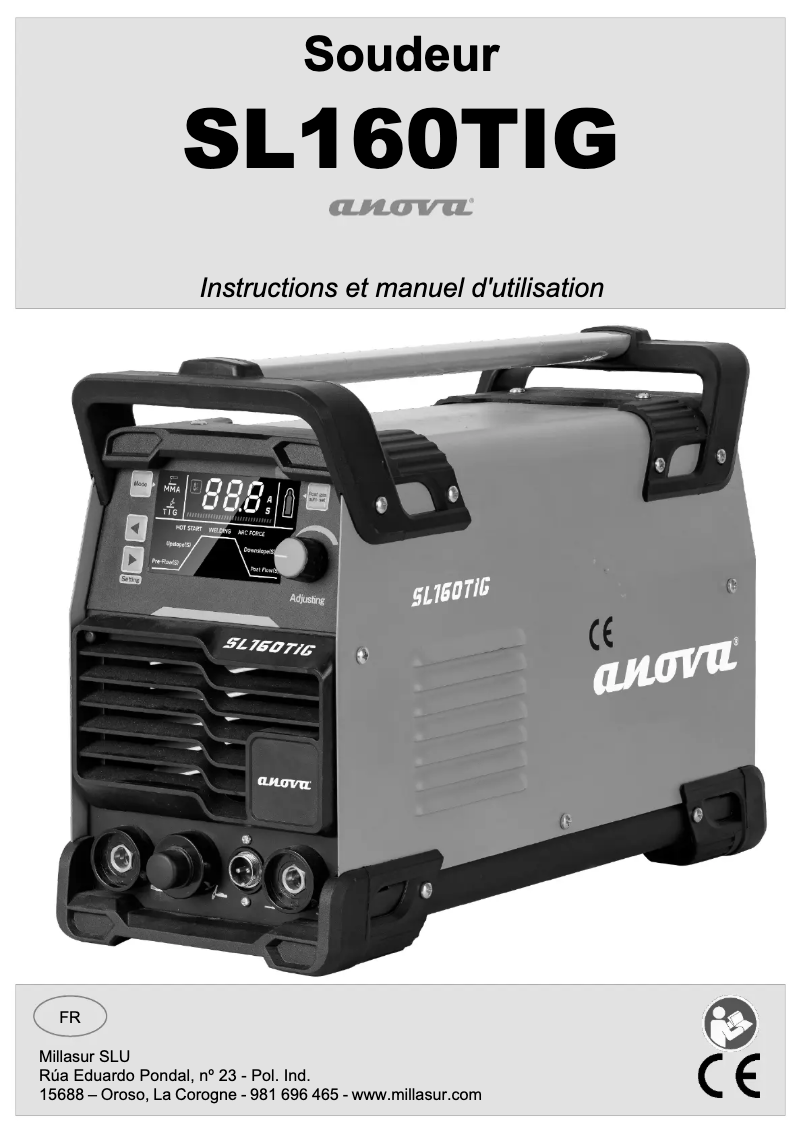 Page 1 of the manual User Manual Anova SL160TIG