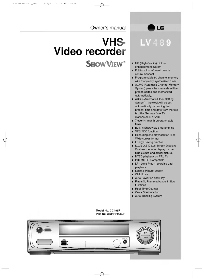 First page image of the manual for ShowView LV489