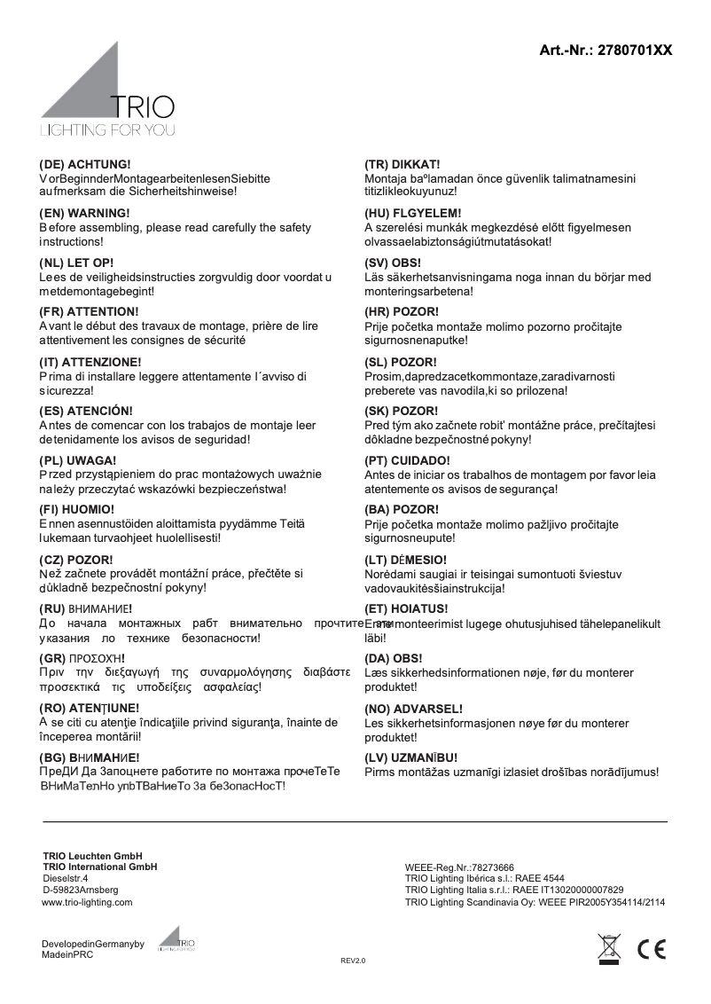 First page image of the manual for Agento 278070108