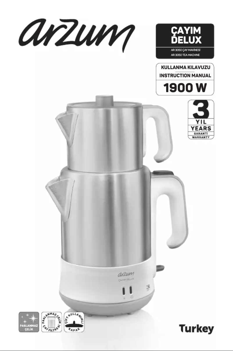 Page 1 of the manual User Manual Arzum AR3050