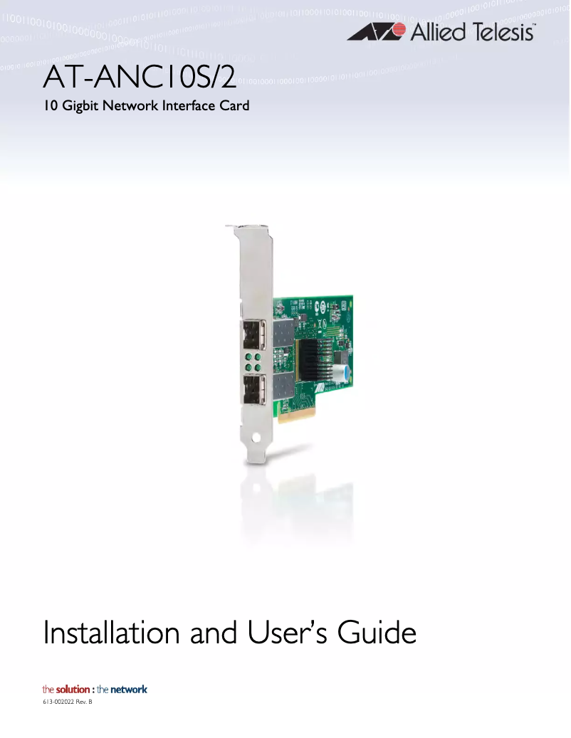 Page 1 de la notice Manuel utilisateur Allied Telesis AT-ANC10S/2-001
