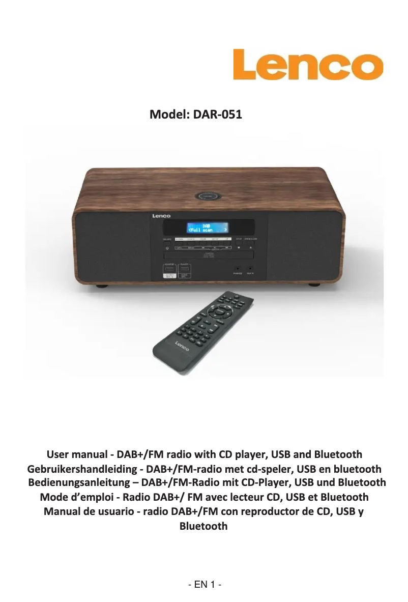 Image de la première page du manuel de l'appareil DAR-051