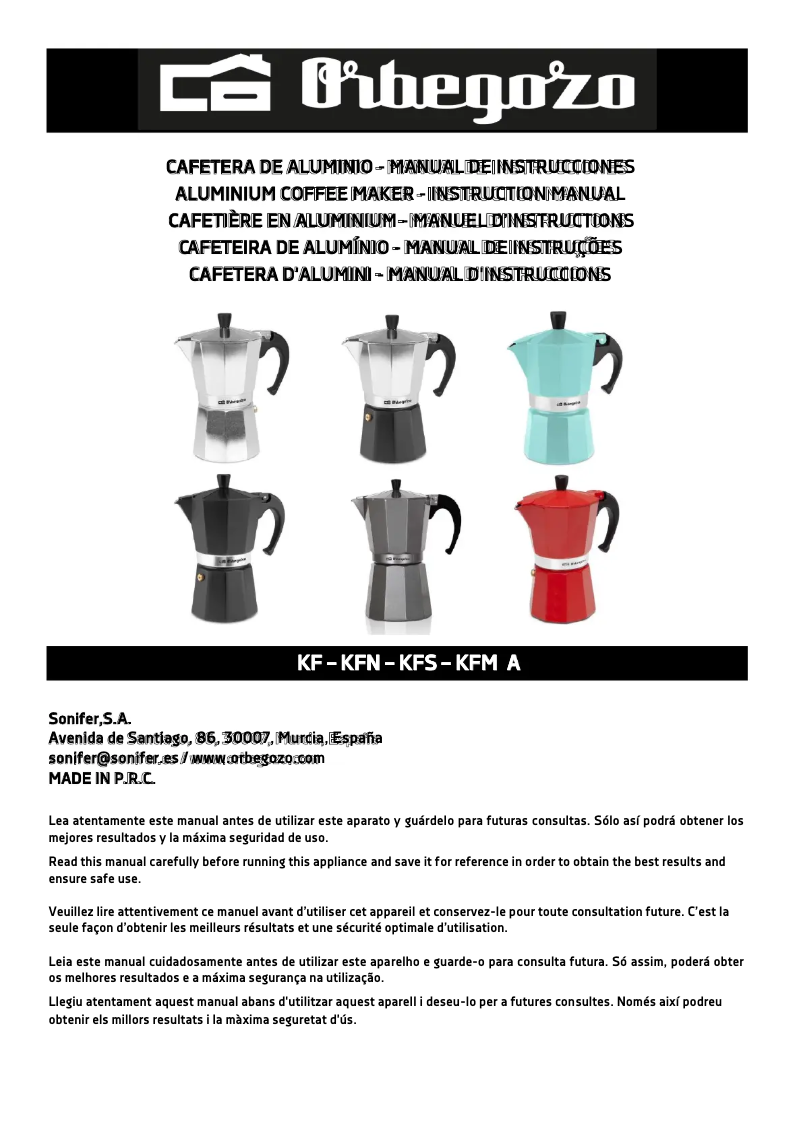 First page image of the manual for KFS 1220