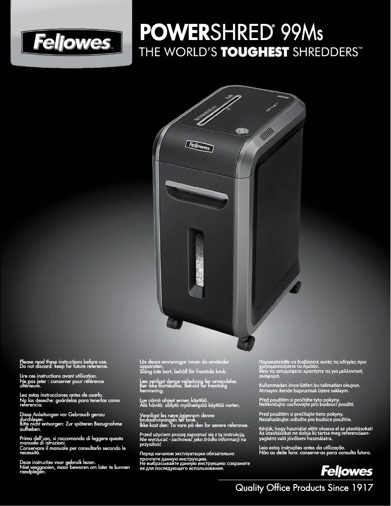 Page 1 of the manual User Manual Fellowes 4609901