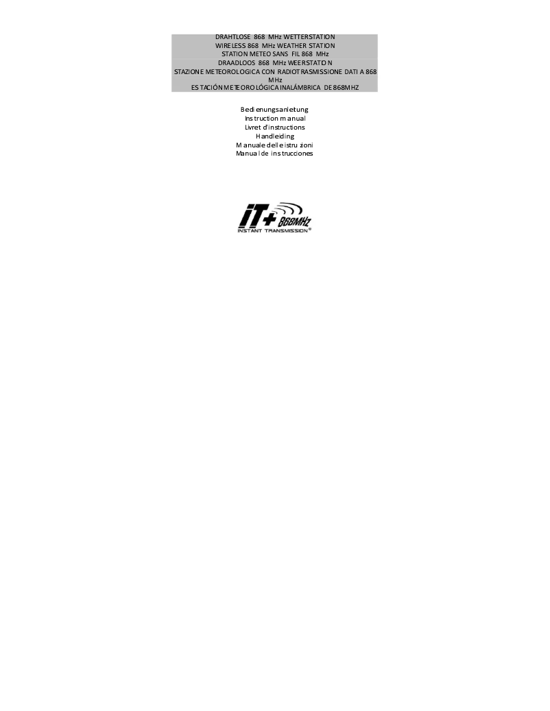 First page image of the manual for WS 9136