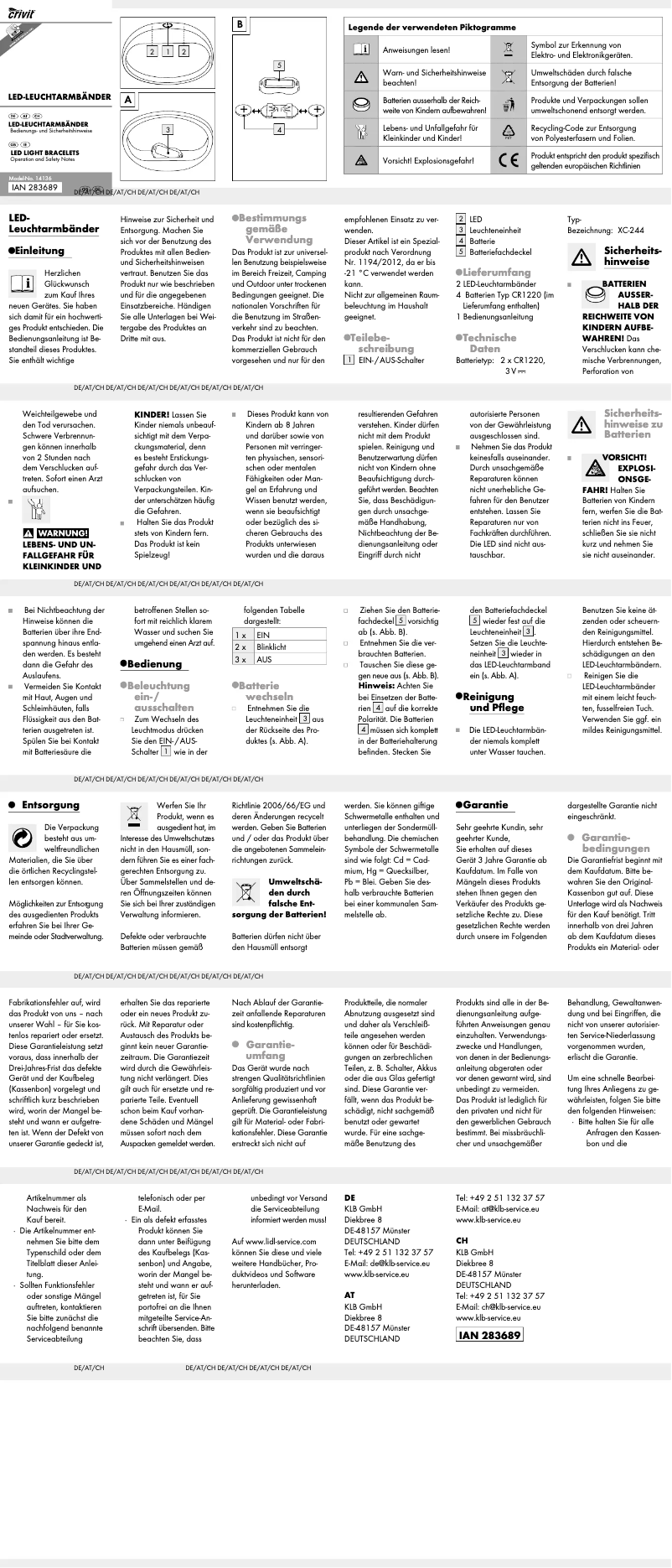 First page image of the manual for IAN 283689