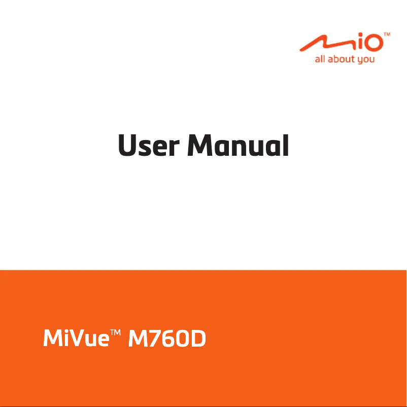 Page 1 of the manual User Manual Navman MiVue M760D