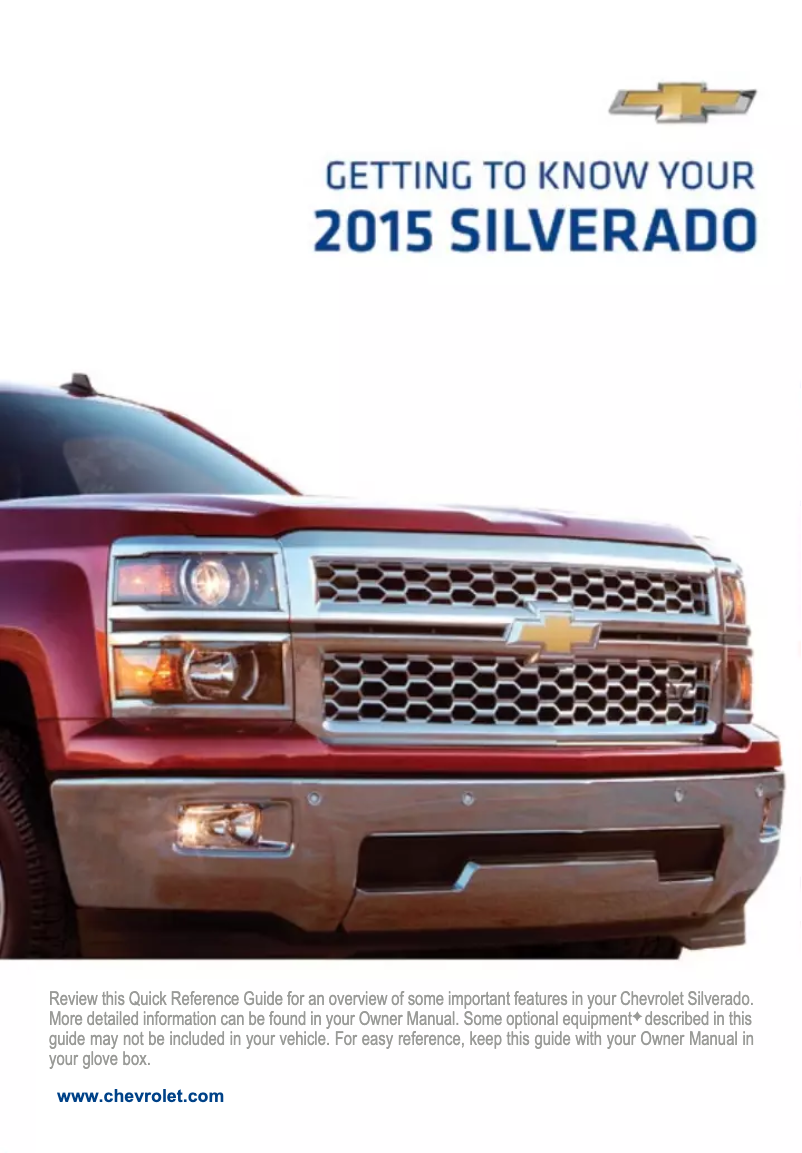 First page image of the manual for Silverado (2015)