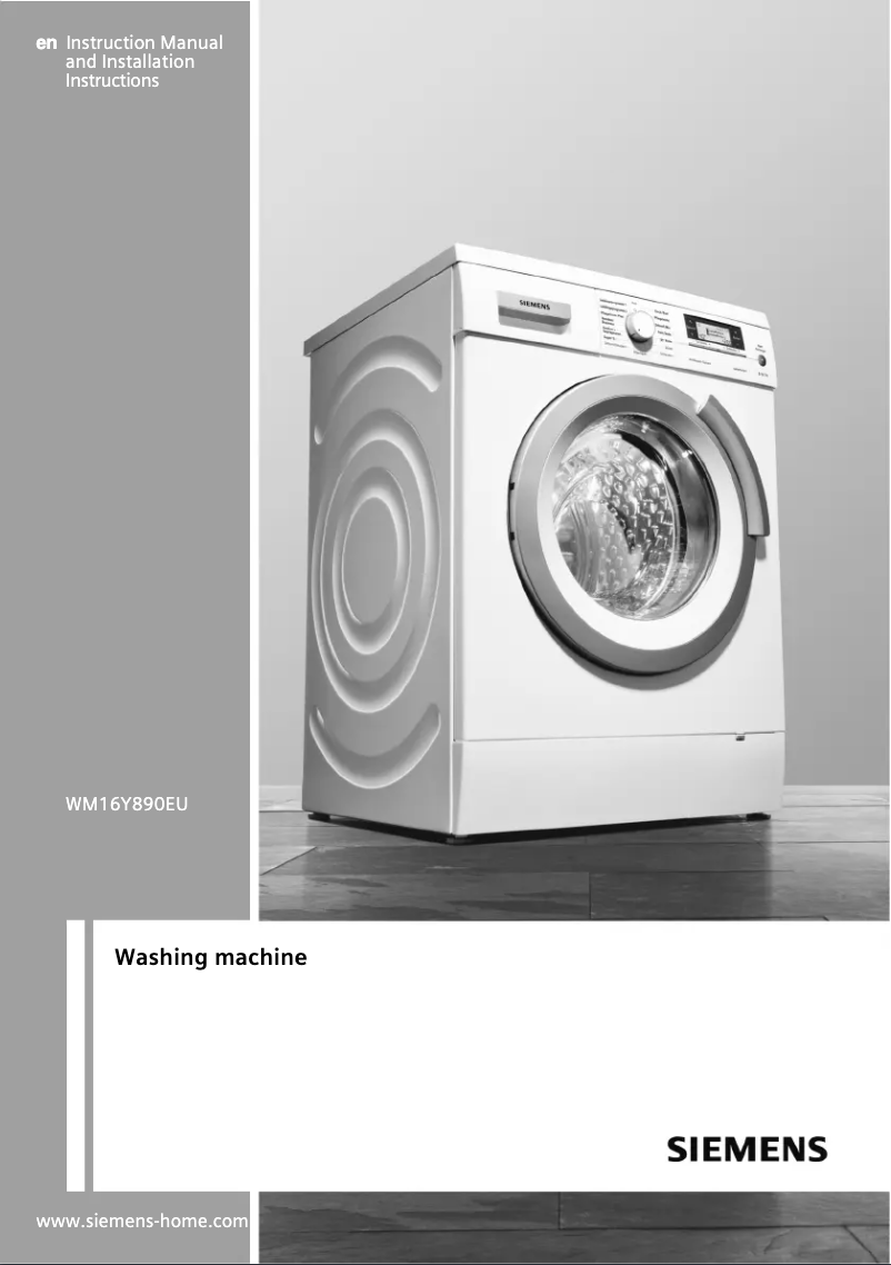 First page image of the manual for WM16Y890EU