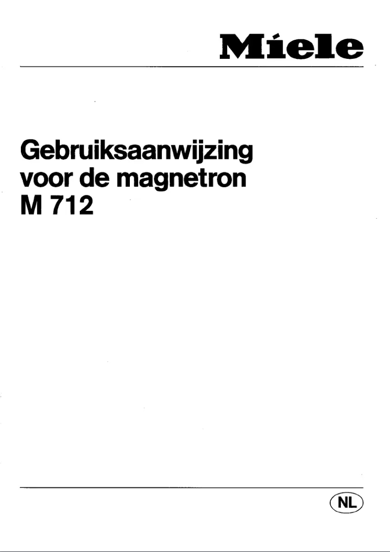 Page 1 of the manual User Manual Miele M 712