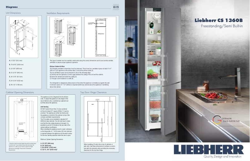 Page 1 of the manual Technical Sheet Liebherr CS 1360B