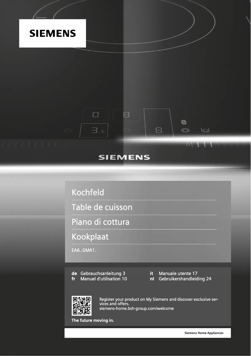 First page image of the manual for EA645GMA1E