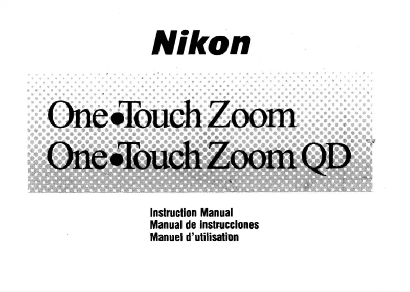 Page 1 of the manual User Manual Nikon One Touch Zoom QD