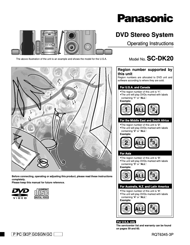 First page image of the manual for SC-DK20G