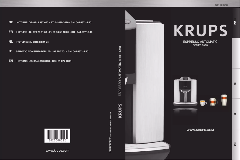 Page 1 of the manual User Manual Krups Barista EA9078