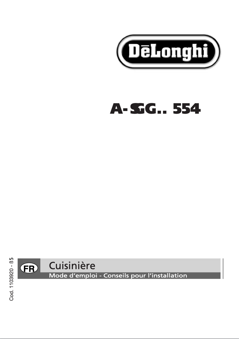 Page 1 of the manual User Manual DeLonghi SGGW 554