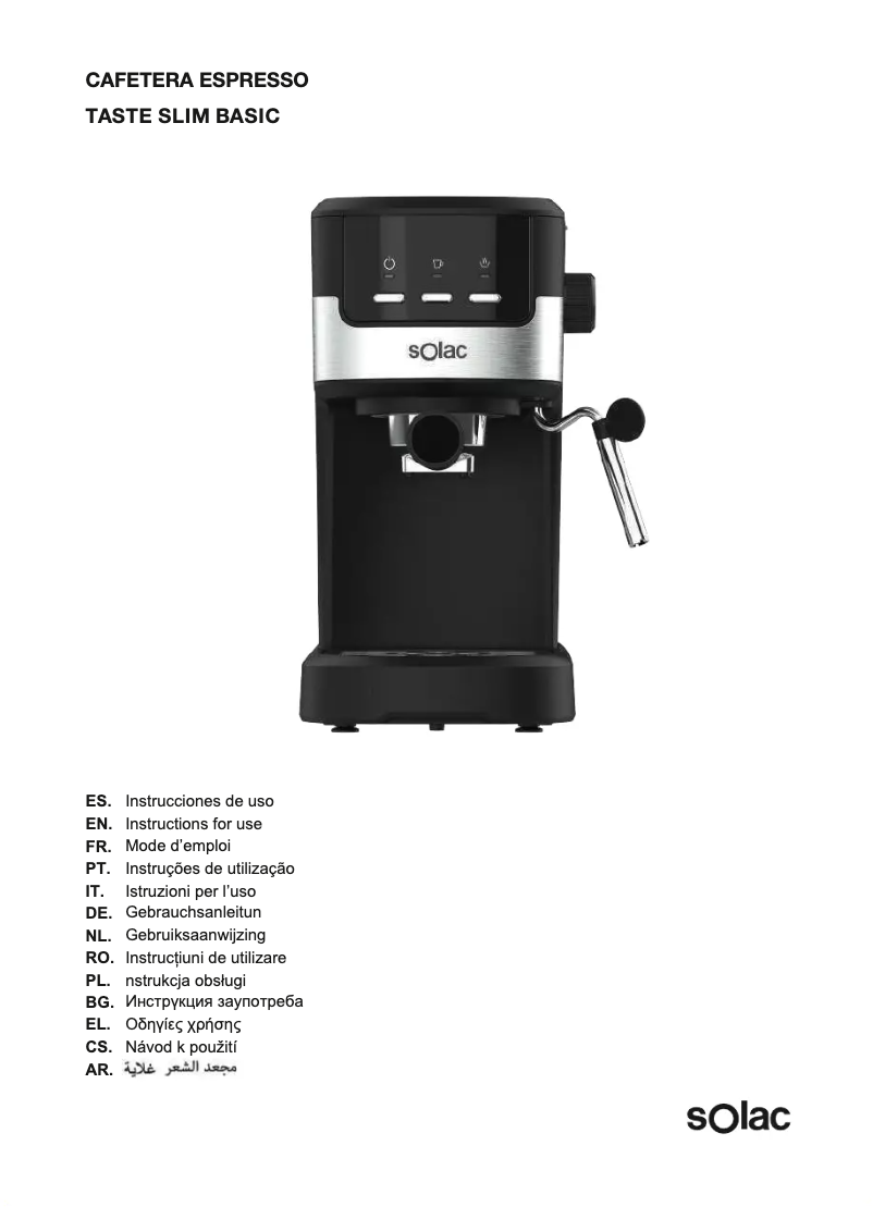 First page image of the manual for Taste Slim Basic CE4530