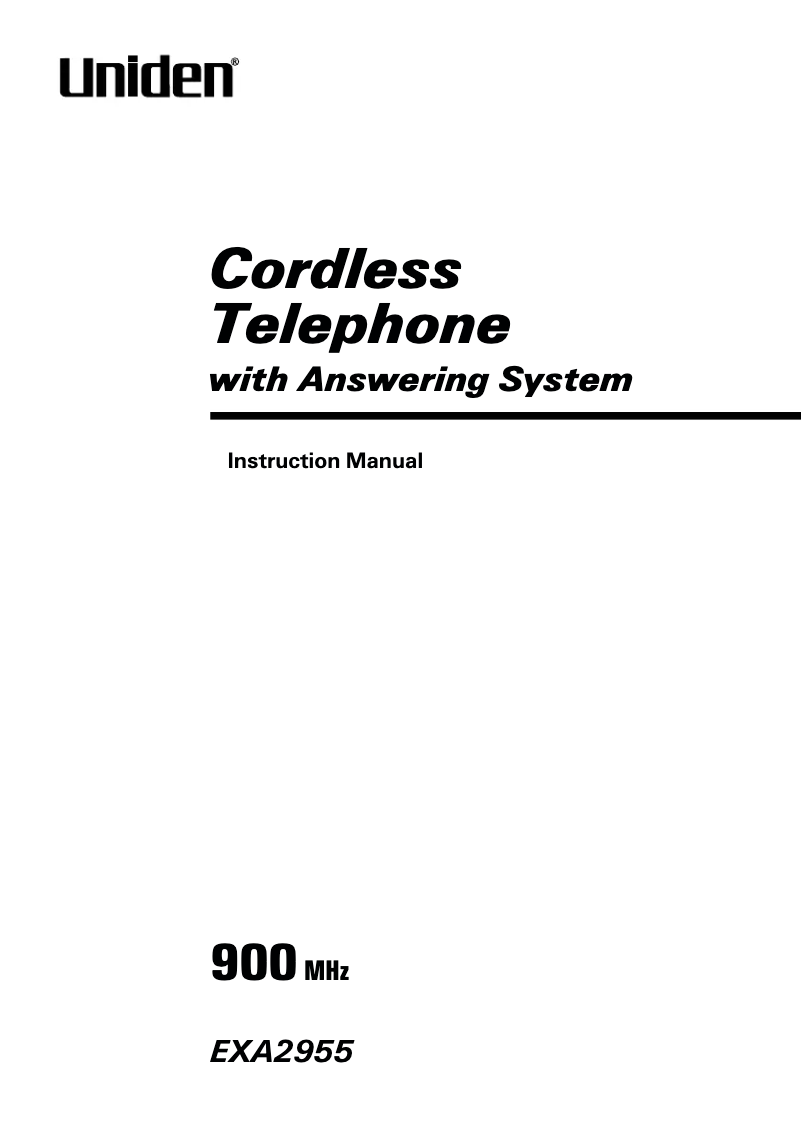 Page 1 of the manual User Manual Uniden EXA 2955