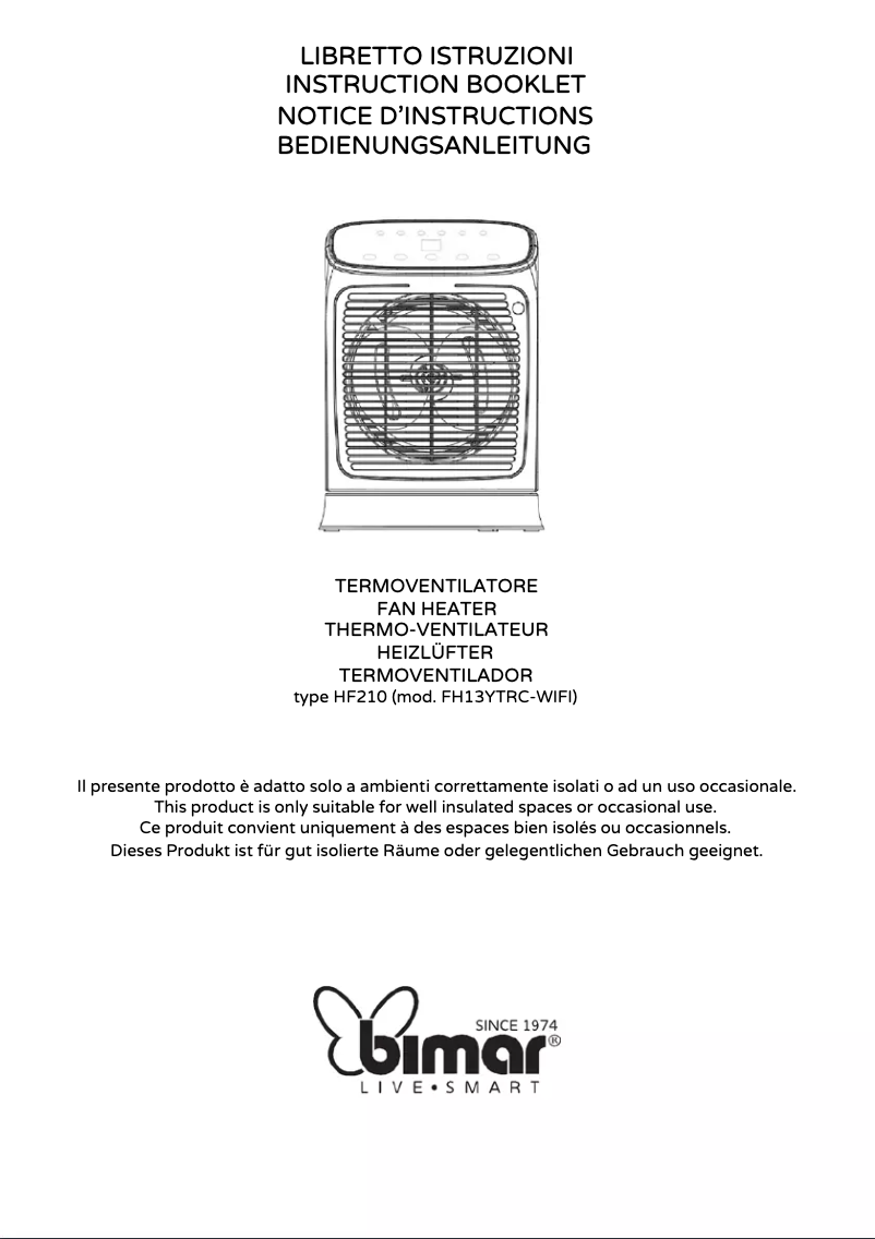 First page image of the manual for HF210