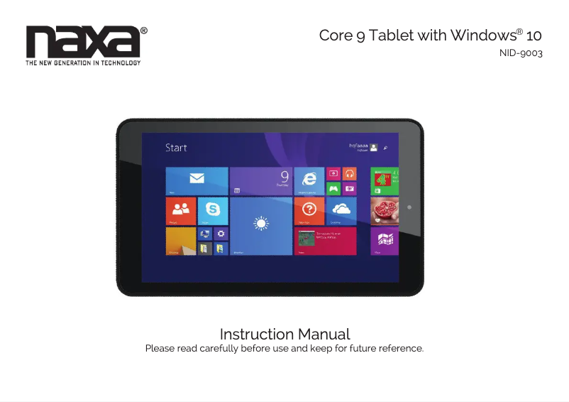 Page 1 of the manual User Manual Naxa NID-9003