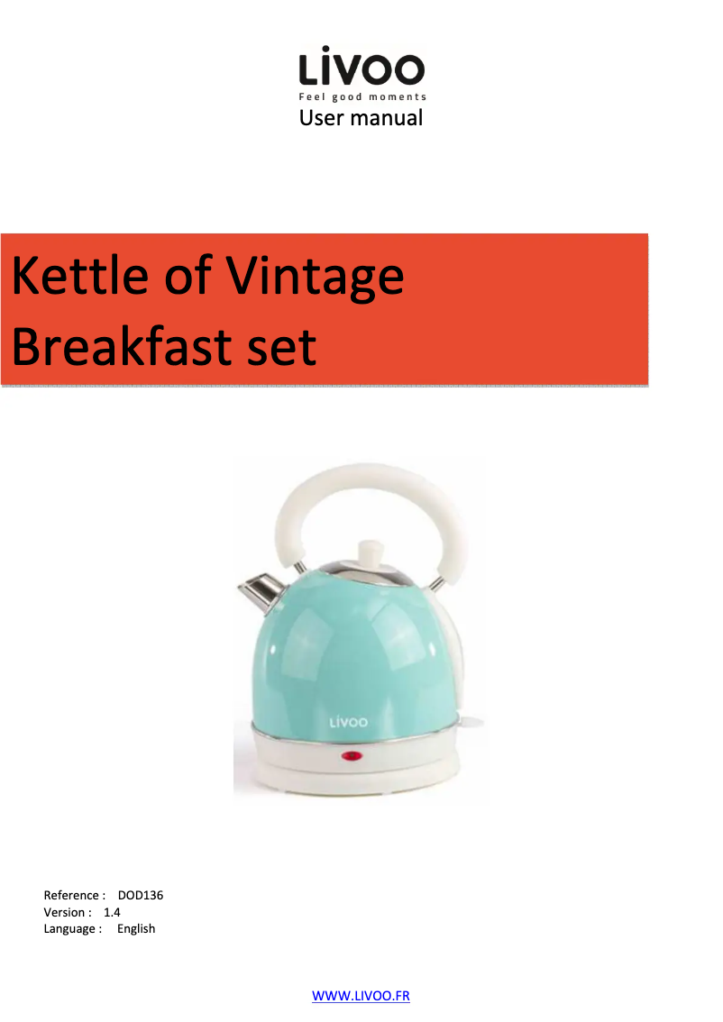 Page 1 of the manual User Manual Livoo DOD136