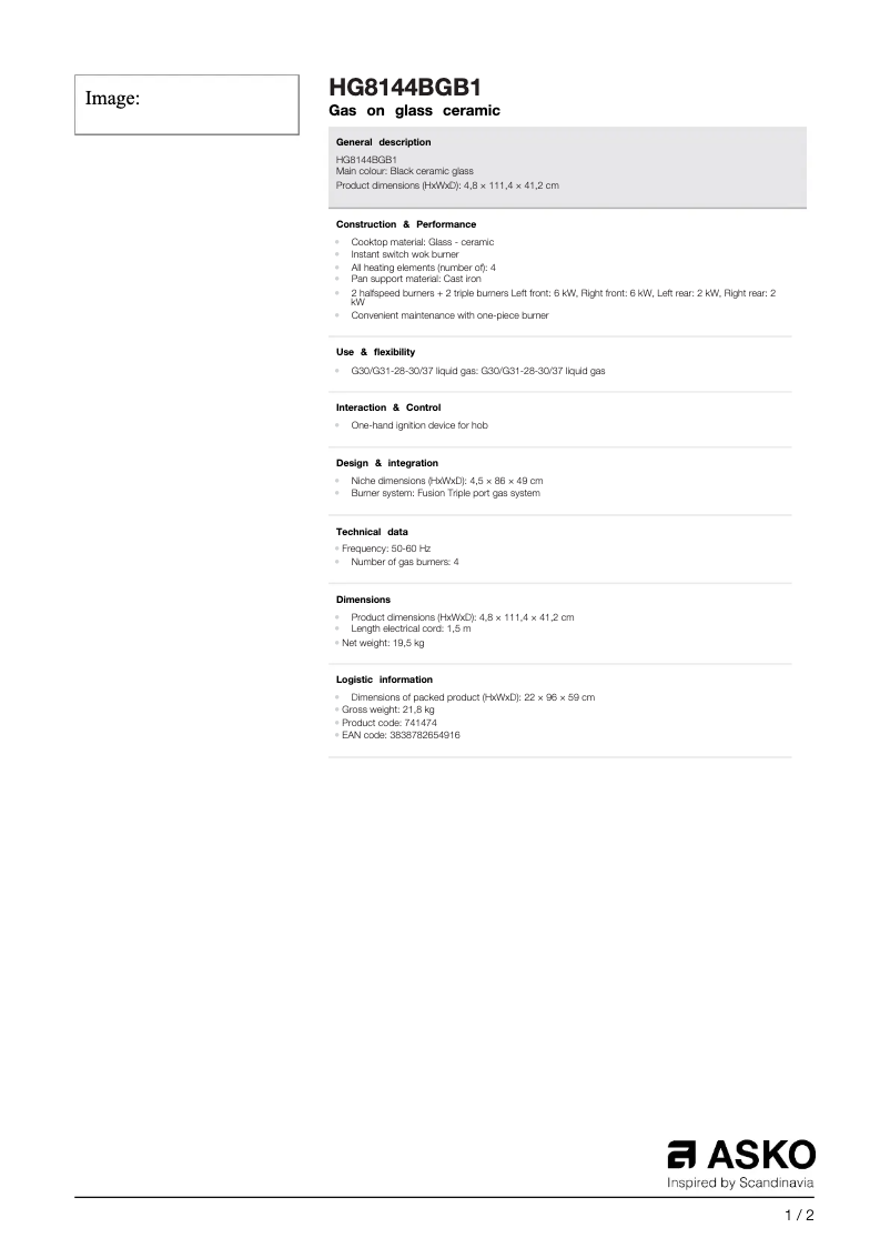 First page image of the manual for HG8144BGB1