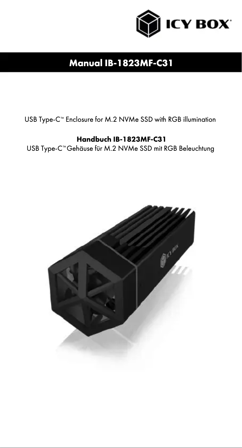 Page 1 of the manual User Manual Icy Box IB-1823MF-C31