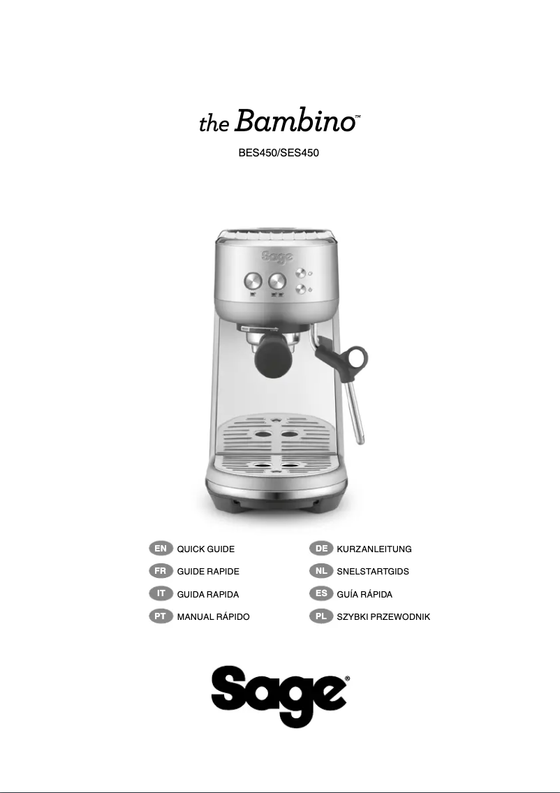 Page 1 of the manual User Manual Sage the Bambino SES450