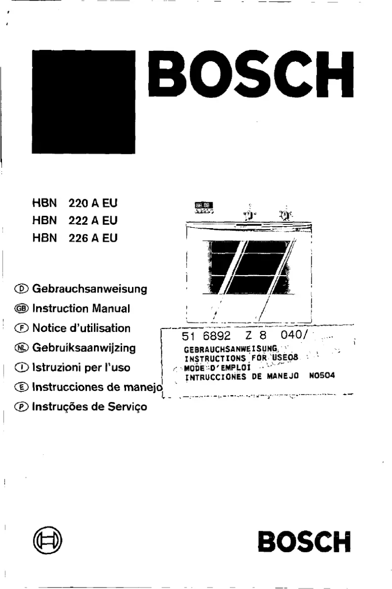 First page image of the manual for HBN 222A