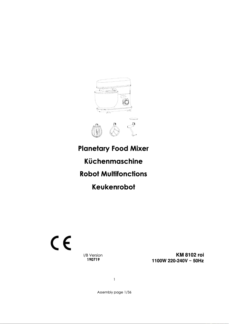 Page 1 of the manual User Manual GUTFELS KM 8102 ROI