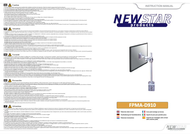 First page image of the manual for LCD/TFT desk mount