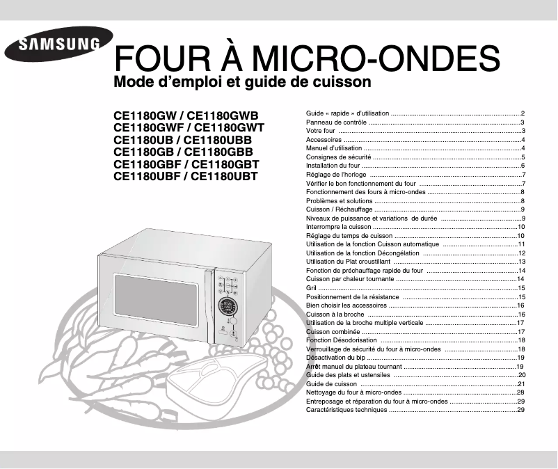 First page image of the manual for CE1180GB