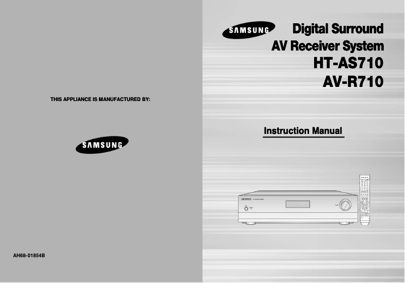 Page 1 of the manual User Manual Samsung HT-AS710