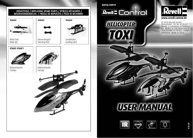Page 1 of the manual User Manual Revell XS-Helicopter TOXI gelb