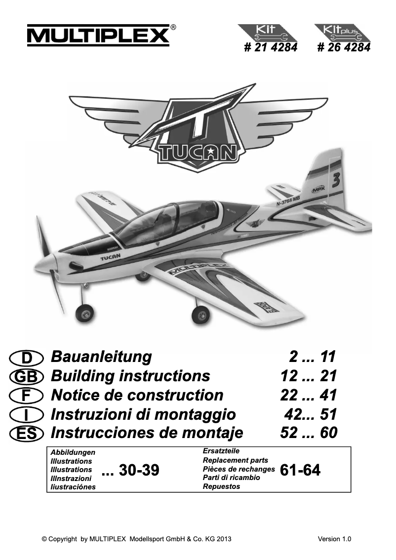 Page 1 de la notice Manuel utilisateur Multiplex Kit+ Tucan