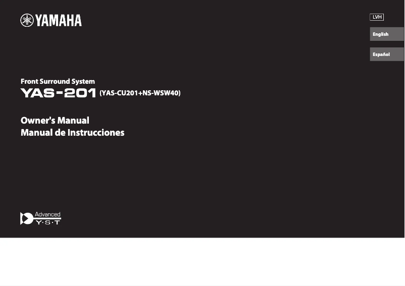 First page image of the manual for YAS-201