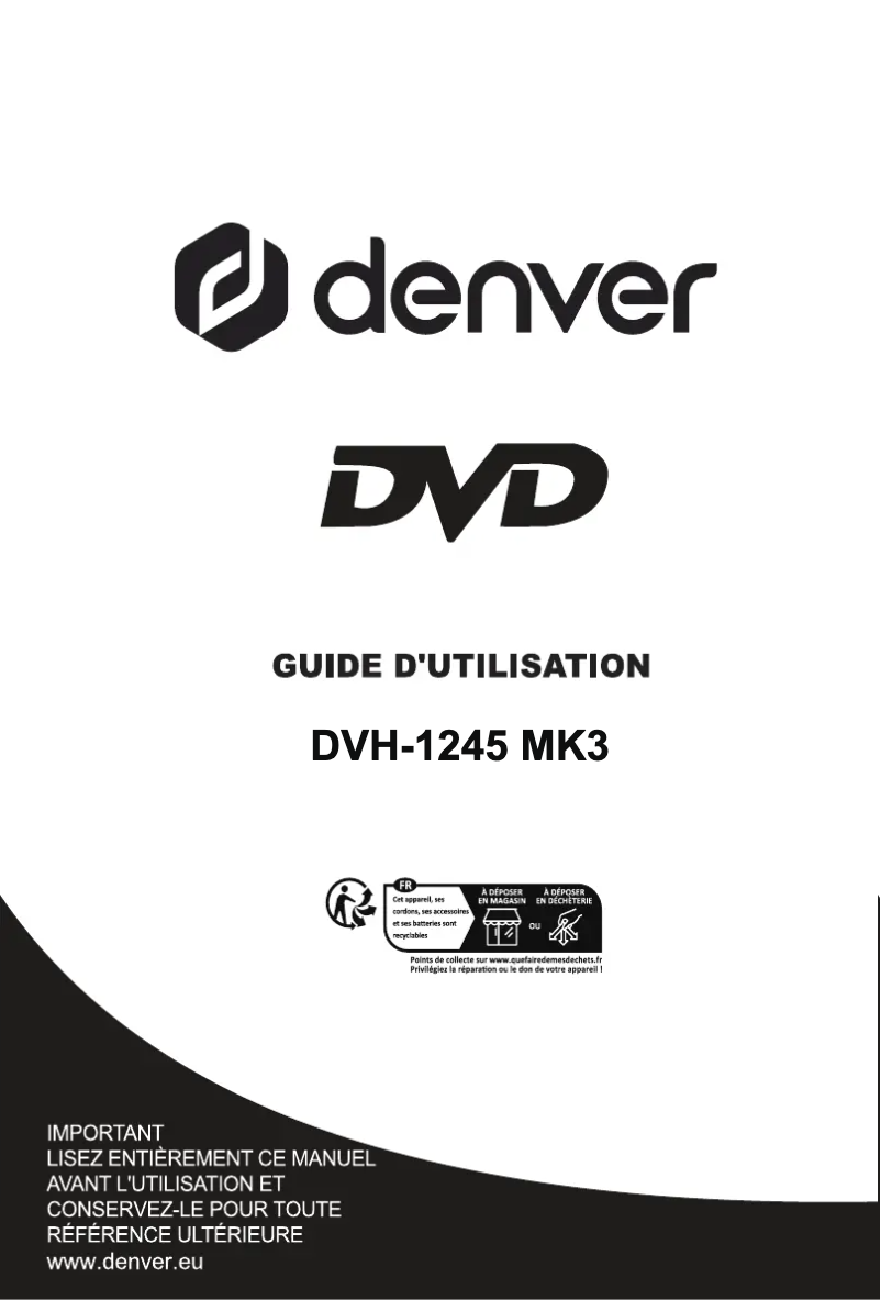 Page 1 of the manual User Manual Denver DVH-1245 MK3