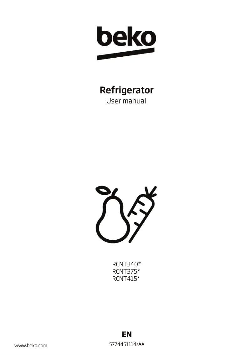 Page 1 of the manual User Manual Beko RCNT415E50VZK